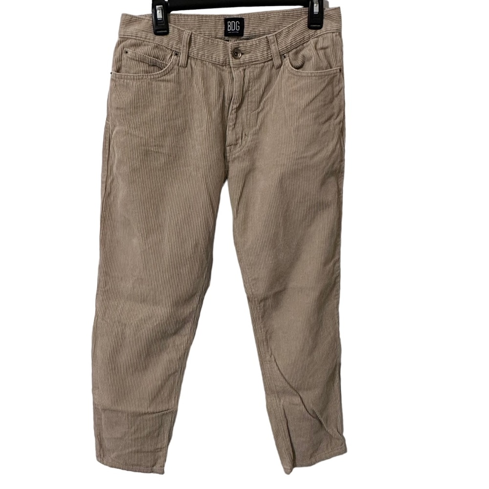 BDG Women’s Light Beige Dad Fit Corduroy Pants High Rise Straight Size 31-32